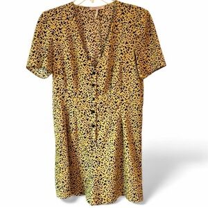 CLEARANCE | BCBG Leopard Print Romper Y2K Going Out Button Front Playsuit